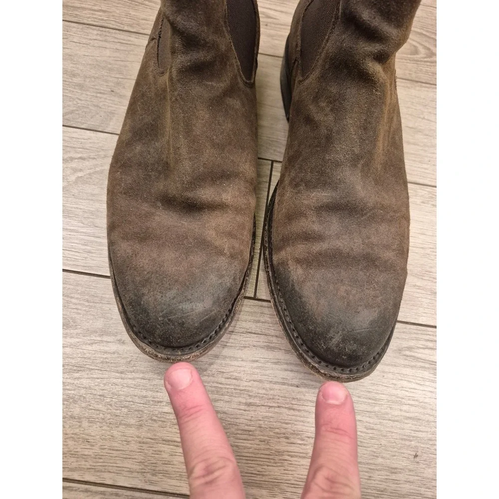 Thursday‎ Boot Company Dark Brown Suede Chelsea Boots Distressed Ankle Sz 8.5